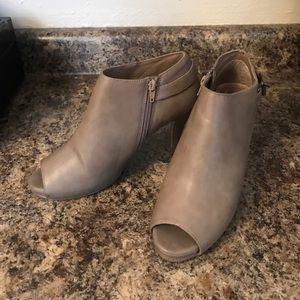 Peep toe booties